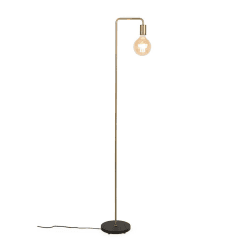Image showing the Junction Floor Lamp, H150cm, Brass & Dark wood product.