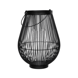 Image showing the Venere Lantern with Glass Insert, H34cm, Black product.