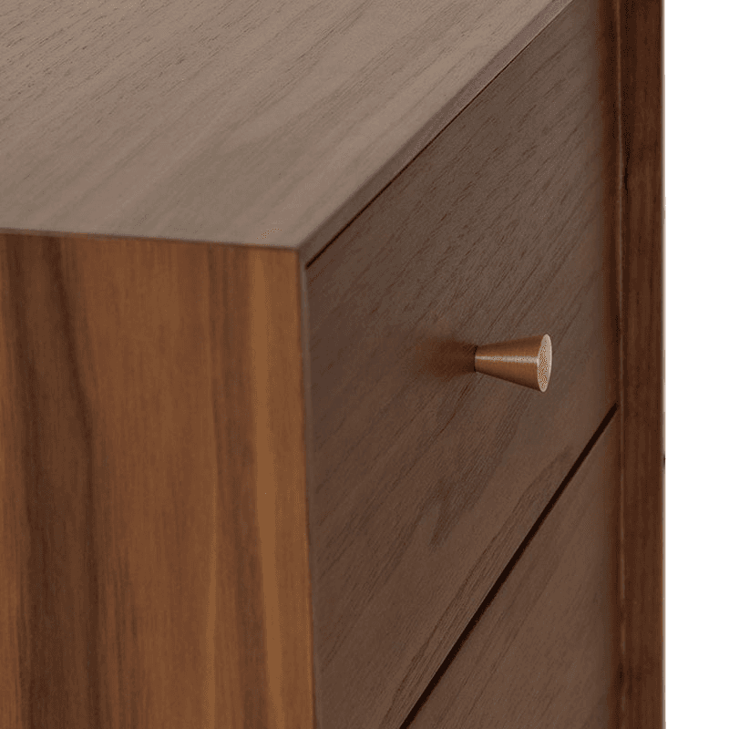 Artie Bedside Table, H56cm, Walnut