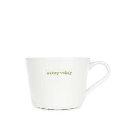 Image showing the Wakey Wakey' Mini Bucket Mug, 280ml, White product.