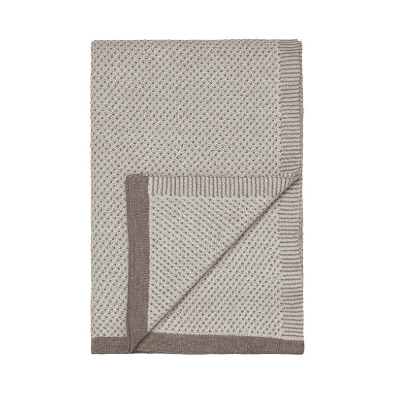 Raindrops Plaid Throw, H180cm x W130cm, Ivory
