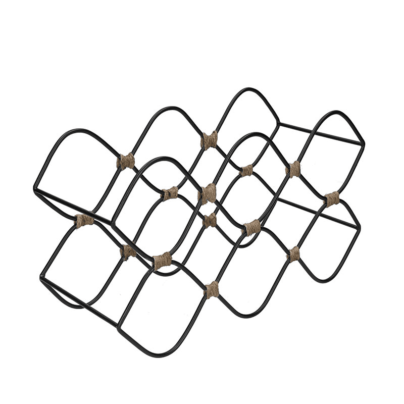 Iron 8 Bottle Wire Wine Rack, Black