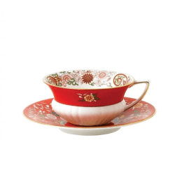 Image showing the Wonderlust - Orient Teacup and saucer, 15cl, Crimson product.