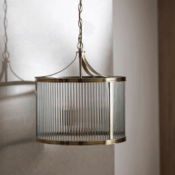 Image showing the Montgomery Ceiling Light, Large, Antique Brass product.