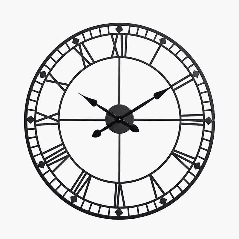 Skeleton Clock, D80cm, Black