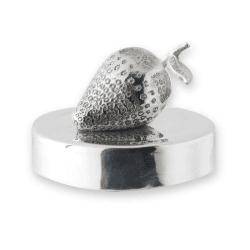 Image showing the Strawberry Jam jar lid, Silver Plate product.