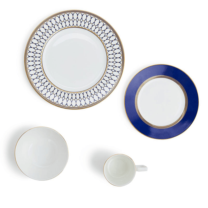 Renaissance Gold 4 piece dinnerware set, White