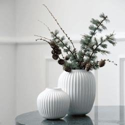 Image showing the Hammershøi Vase, H21 x W16.5cm, White product.