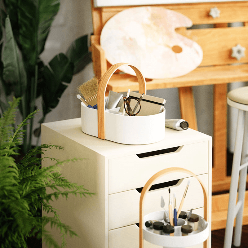 Bellwood Caddy, White & Natural