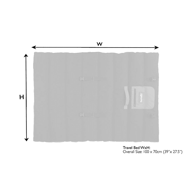 Expedition Roll Up Travel Pet Bed, 100 x 70cm, Storm Grey