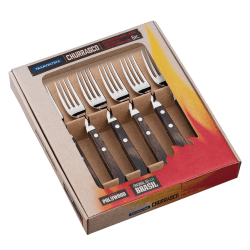 Image showing the Jumbo Steak Forks Set, 6 Piece, Brown product.