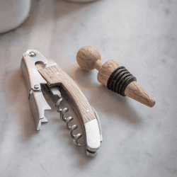 Image showing the Bottle Opener and Stopper Set, Oak product.
