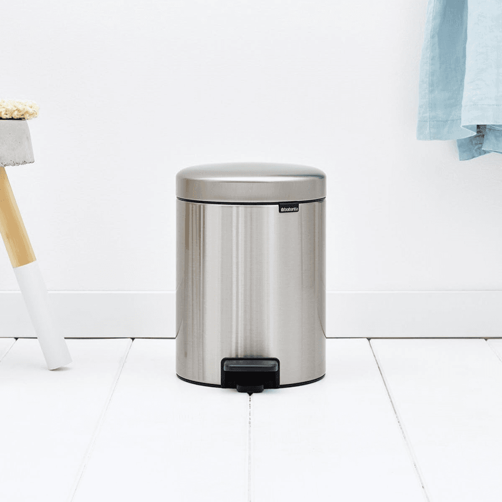 newIcon Pedal bin, 5 litre, Matt Steel