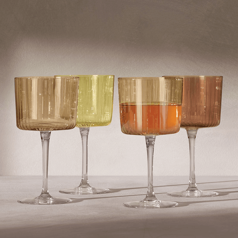 Gems Set of 4 Wine Glasses, 250ml, Amber