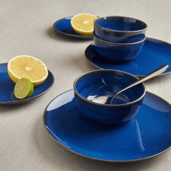 Image showing the Reactive Glaze 12 Piece Dinner Set, Blue product.