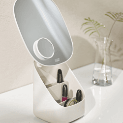 Image showing the Viva Pedestal mirror with cosmetic organiser, Shell product.