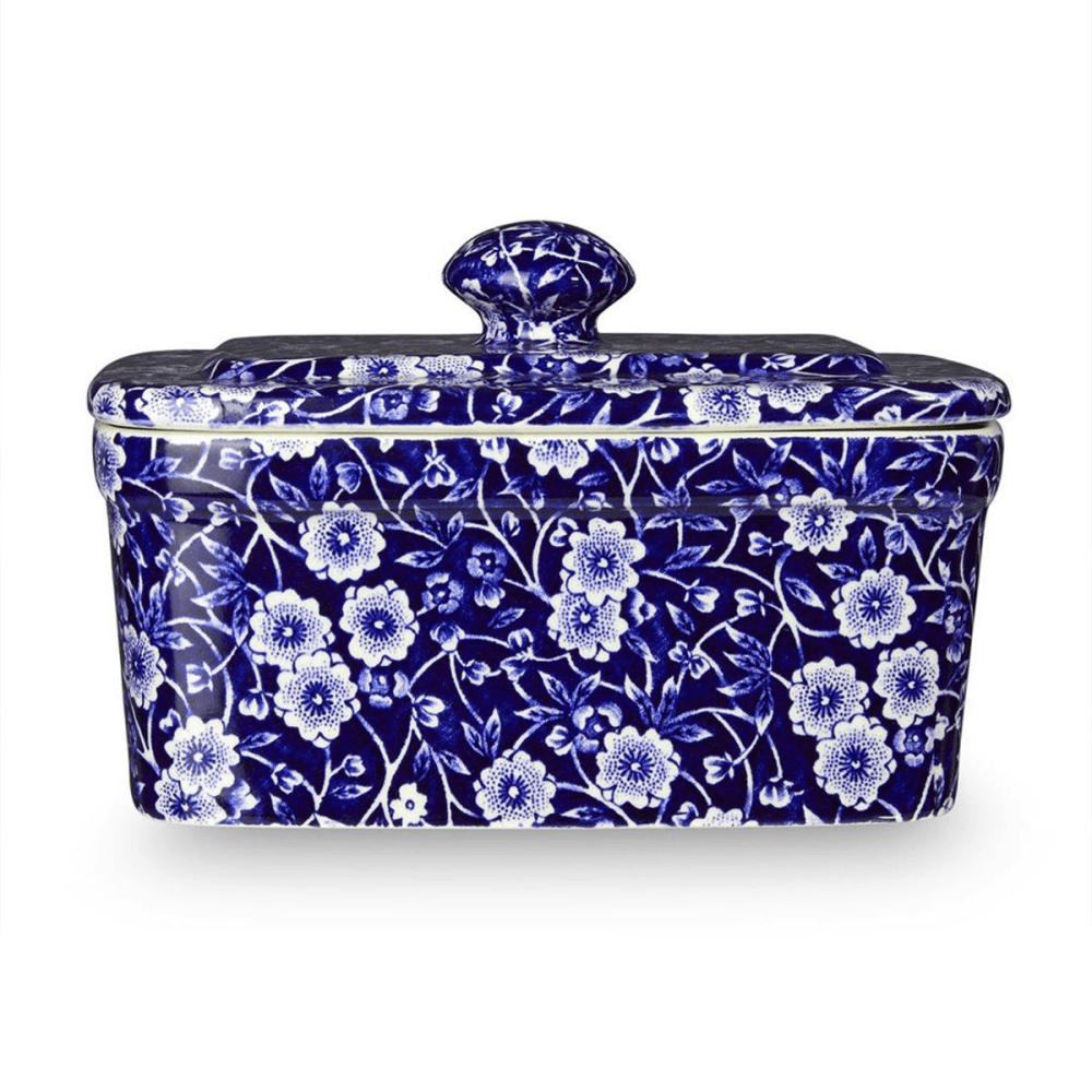 Calico Butter Dish, L16.5 x W11 x H10cm, Blue