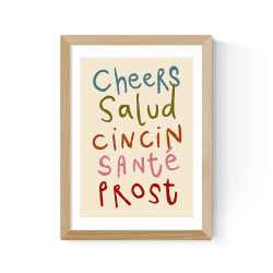Image showing the SimplyExtraJordanary Cheers by Cheers Print, A3, Oak Frame product.