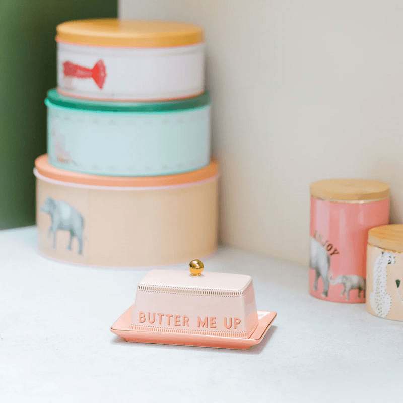 Slogan Butter Dish, Multi