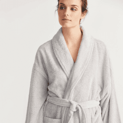 Image showing the Classic Cotton Unisex robe, extra large, pearl grey product.