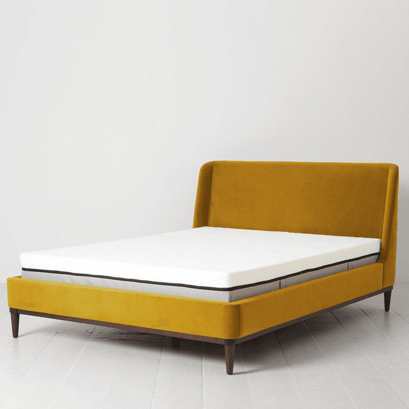 Bed 02 Velvet King Size Frame, Mustard