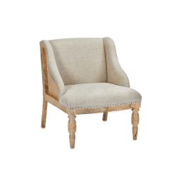 Image showing the Elbu Deconstructed Linen Armchair, Stone product.