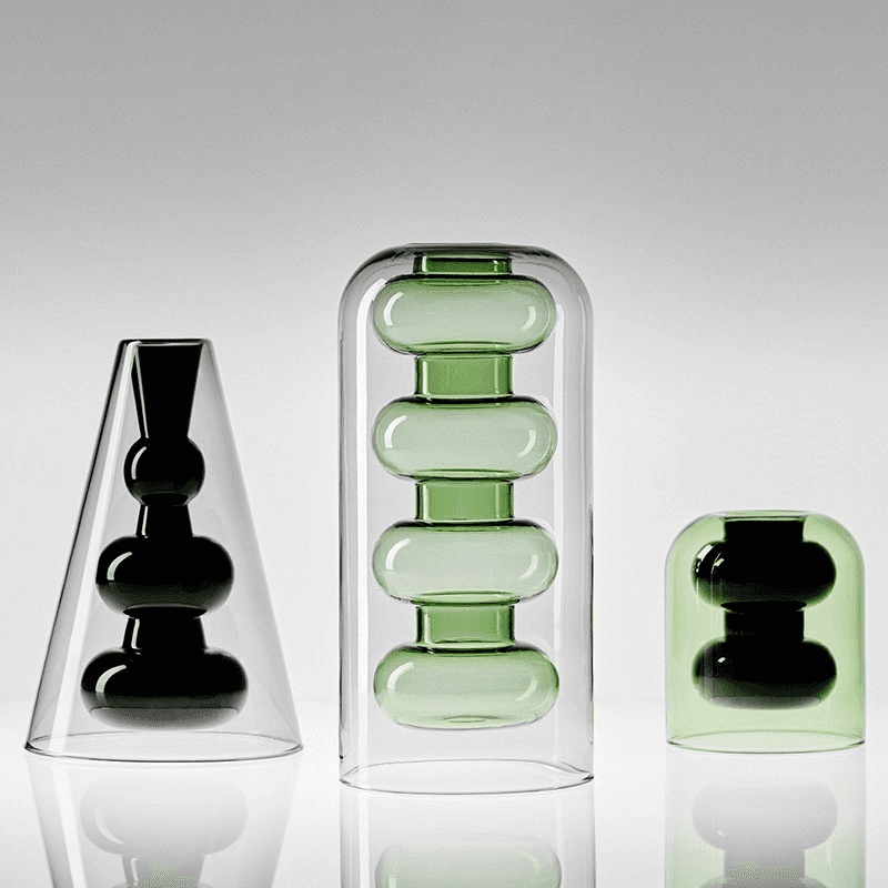 Bump Short Vase, H12.5cm, Black
