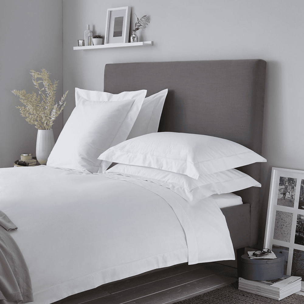 Savoy - 400 Thread Count Egyptian Cotton Double duvet cover, W200 x L200cm, White