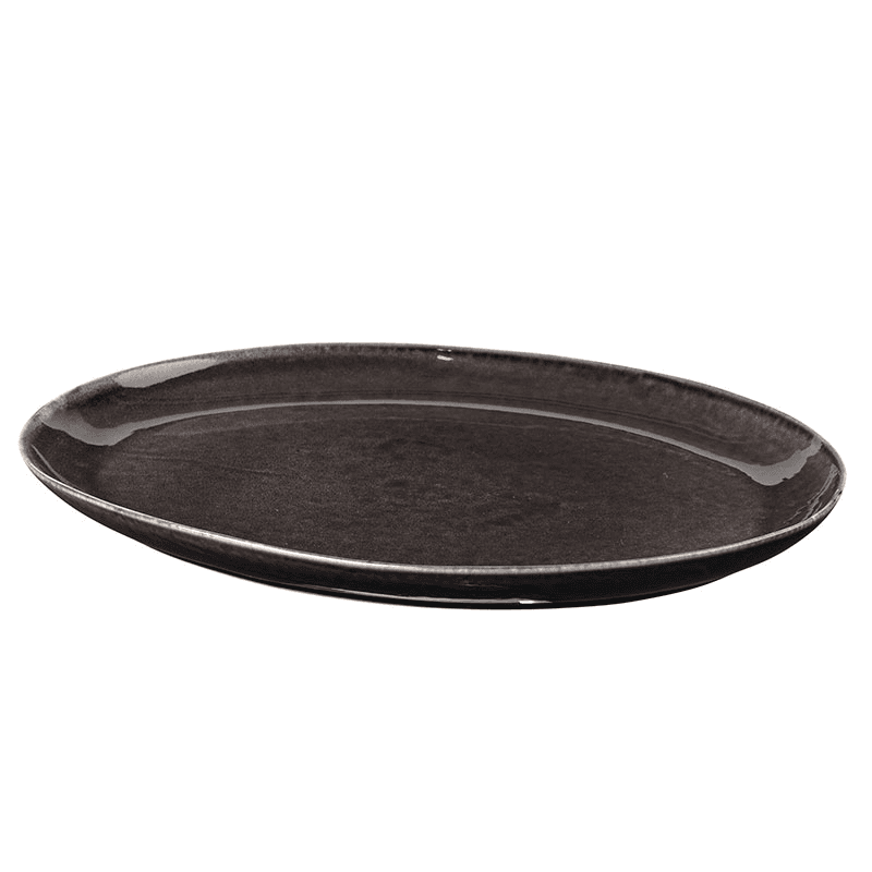 Nordic Coal Oval Plate, 35.5cm, Black