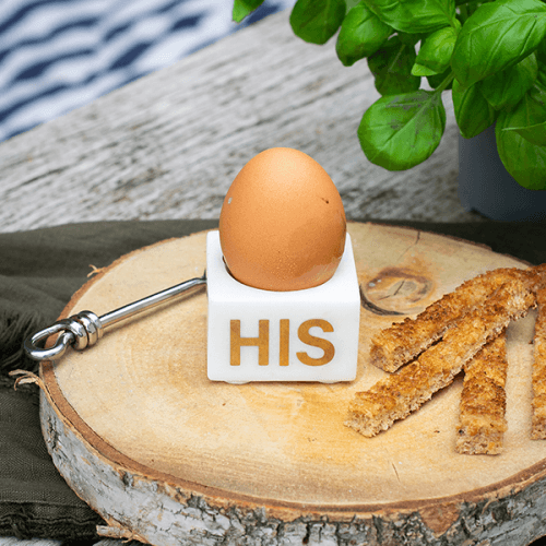 His Egg Cup, L5.5 x W5.5 x H3.5cm, White