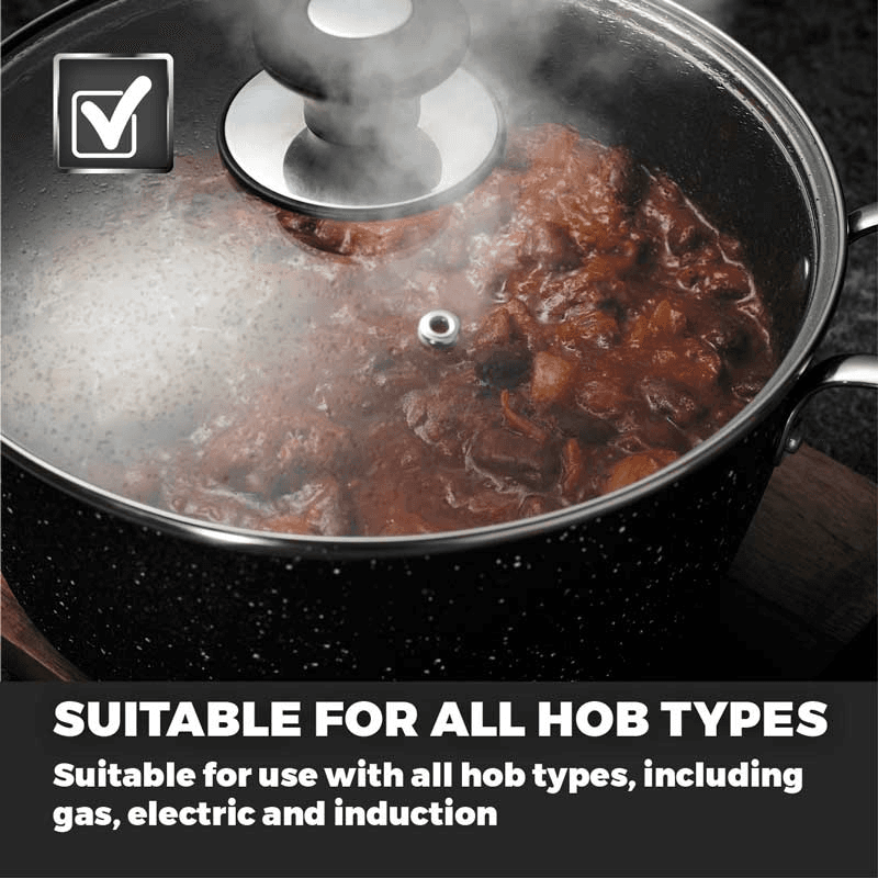 Precision Stock Pot, 24cm, Black
