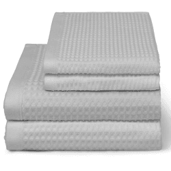 Image showing the Waffle Hand Towel, H50 x W70cm, Light Grey product.