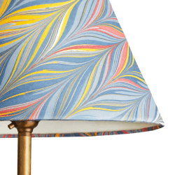 Image showing the Empire Shade, 30cm, blue  yellow and red Brenta hand made marble paper product.