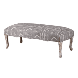 Image showing the Zuri Patterned Carved Bench, Grey product.