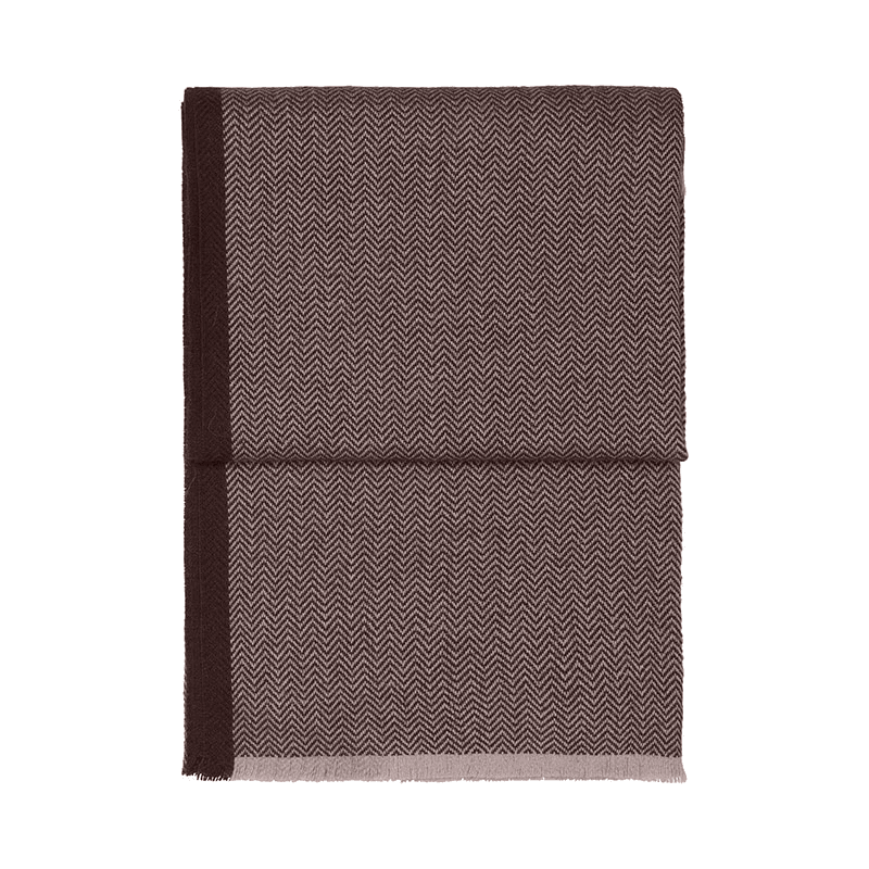 Herringbone Throw, H190cm x W130cm, Chocolate/Beige