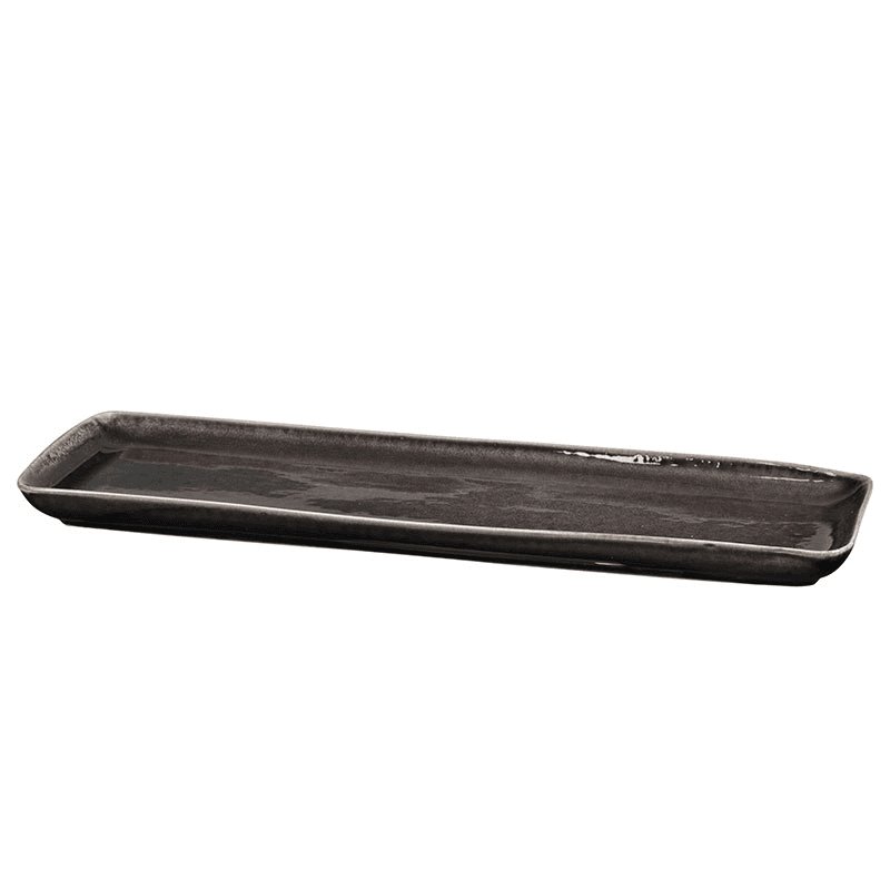Nordic Coal Rectangular Platter, 12.5 x 35cm, Black
