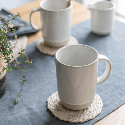 Image showing the Howell Pair of Mugs, H12cm, White product.