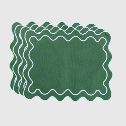 Image showing the Meadow Set of 4 Placemats, L45 x W36cm, Green product.