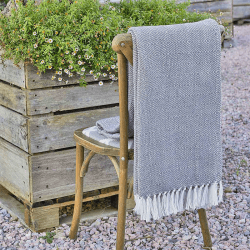 Image showing the Diamond Blanket, 250cm x 130cm, Slate Grey product.