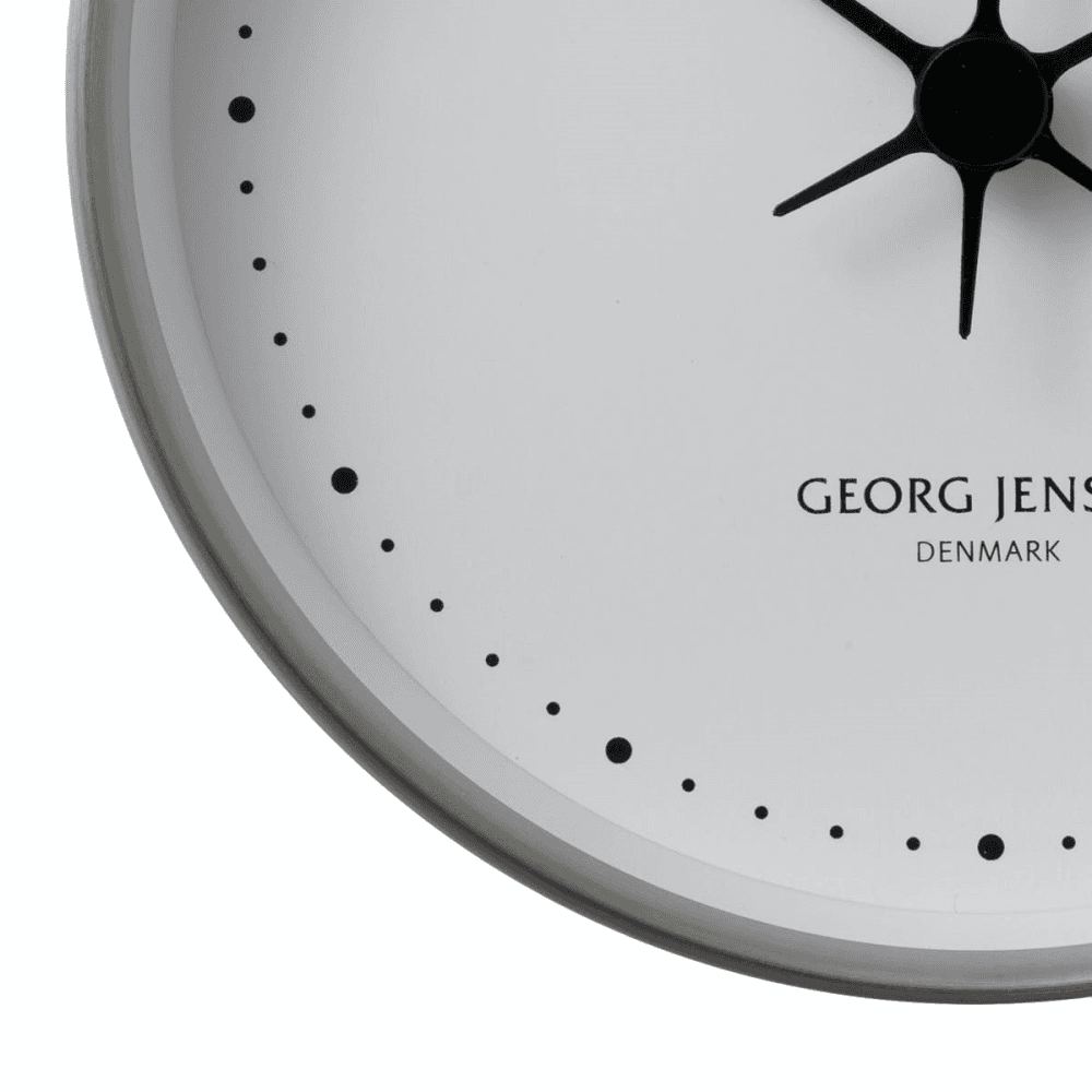 Henning Koppel Clock, 22cm, Steel/White