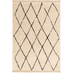 Image showing the Rocco diamond berber style rug, 120 x 170cm, cream product.