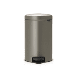 Image showing the New Icon Plastic bucket pedal bin, 12 litre, Platinum product.