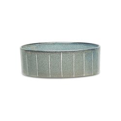 Image showing the Reactive Glaze Dog Bowl, D15cm, Pinstripe product.
