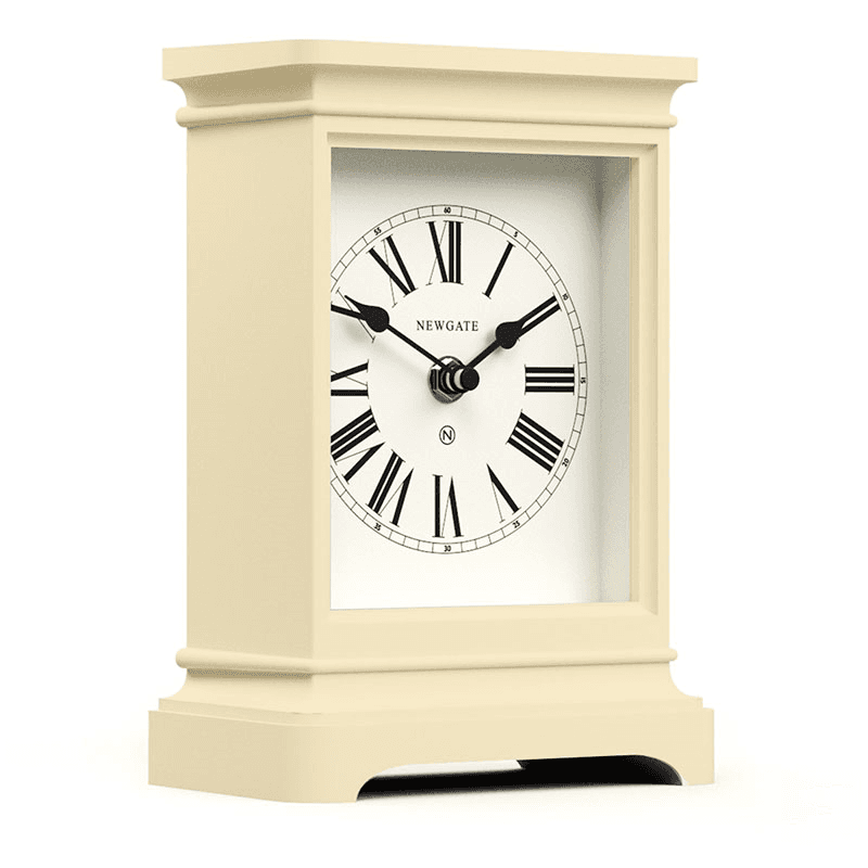 Time Lord Mantel Clock, 21.9cm, Linen White