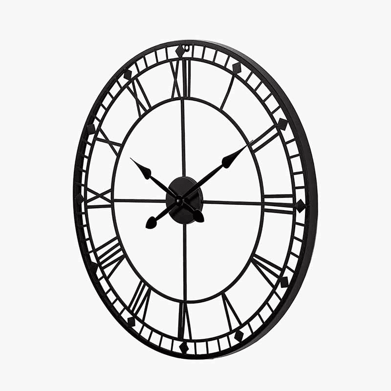 Skeleton Clock, D80cm, Black