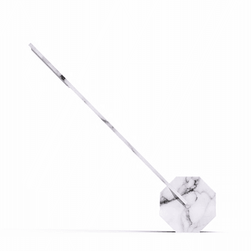 Octagon Desk light, L8.5 x W4 x H38cm, White Marble