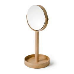 Image showing the Close Up Mirror, H45 x W19.5 x D19.5cm, Oak product.