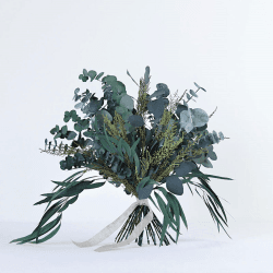 Image showing the Hand-Tied Medium Bouquet, Greenery & Neutrals, Matcha product.