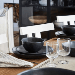 Image showing the Livia Set of 6 Soup/Cereal Bowls, D15cm, Matte Black product.