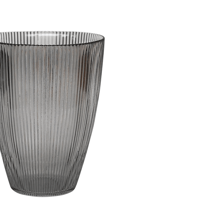 Ribbed Tall Vase, H24.5cm, Grey
